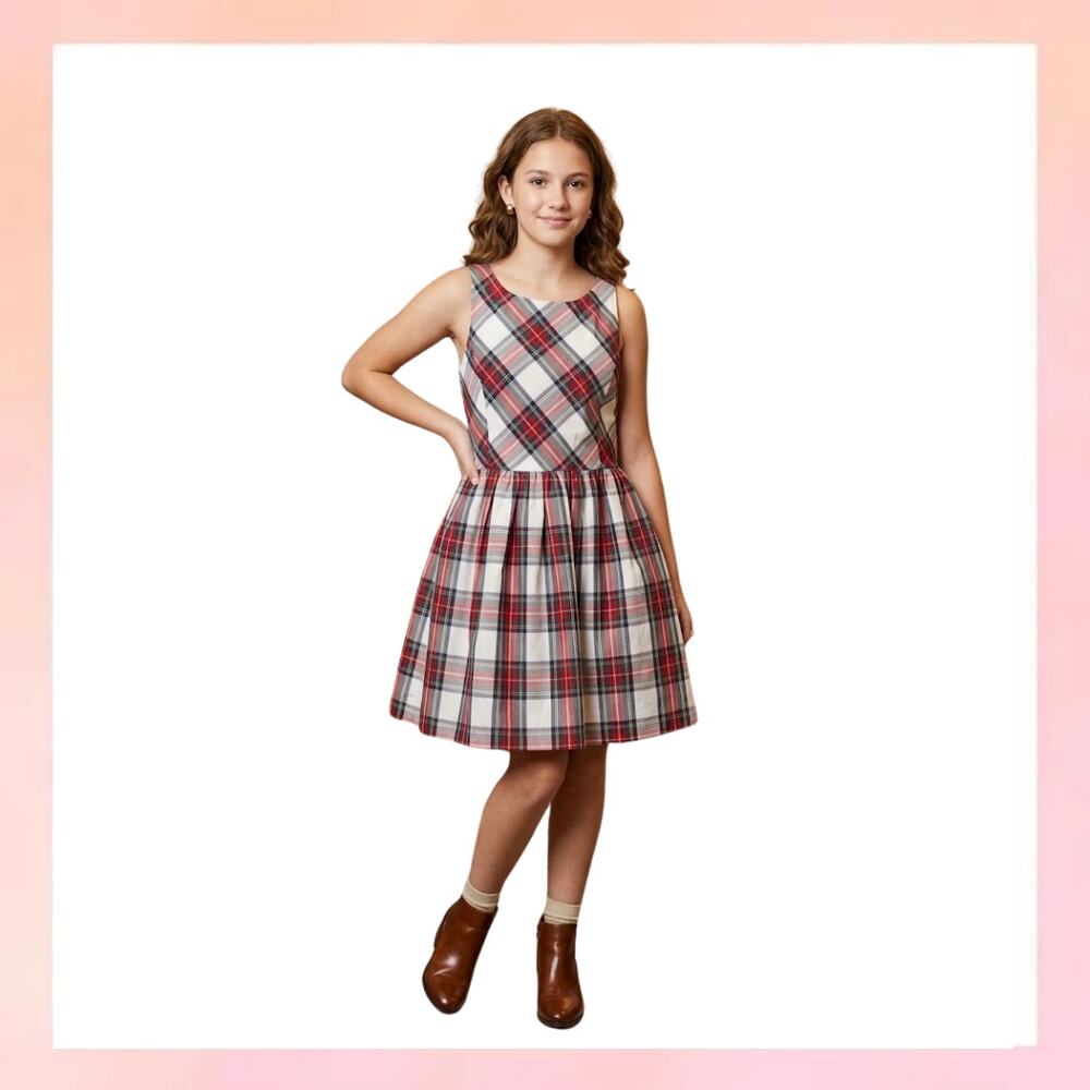 Polo Ralph Lauren Girls Plaid Taffeta Dress Size 16 Holiday Preppy